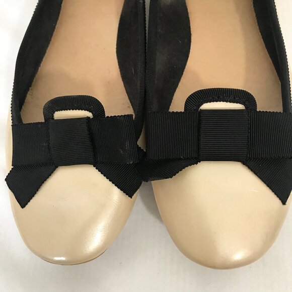 Sperry Patten Leather Pearl & Black Ribbon Flats - Picture 2 of 10